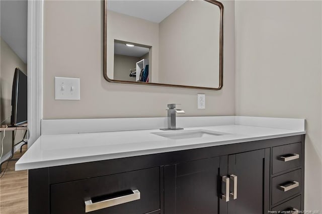 300 Fox Ridge Rd, Warsaw, NC 28398 - bathroom with vanity and wood finished floors