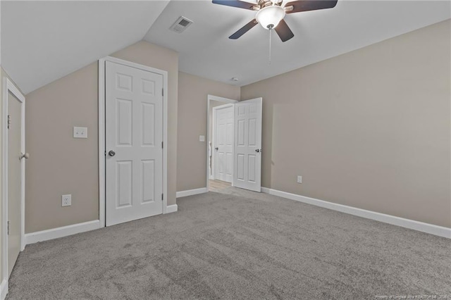 300 Fox Ridge Rd, Warsaw, NC 28398 - unfurnished bedroom featuring carpet flooring, lofted ceiling, ceiling fan, and baseboards