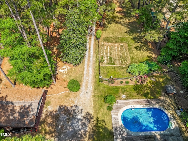 1608 New Hill Olive Chapel Rd, Apex, NC 27502 - drone / aerial view of a pool area