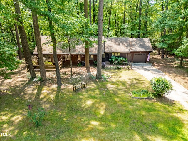 1608 New Hill Olive Chapel Rd, Apex, NC 27502 - view of front of property featuring a garage, concrete driveway, and a front lawn