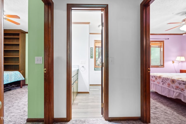 1608 New Hill Olive Chapel Rd, Apex, NC 27502 - hall with baseboards and light colored carpet