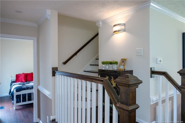430 Rose Rd, Newton Grove, NC 28366 - staircase with wood finished floors, crown molding, and baseboards