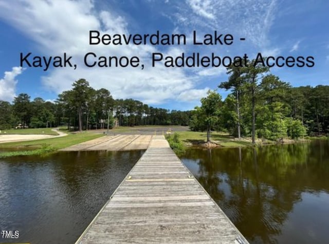 400 Access Dr, Youngsville, NC 27596 - dock featuring a water view and a forest view