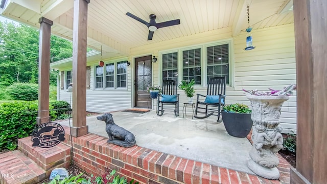 view of patio featuring covered porch
