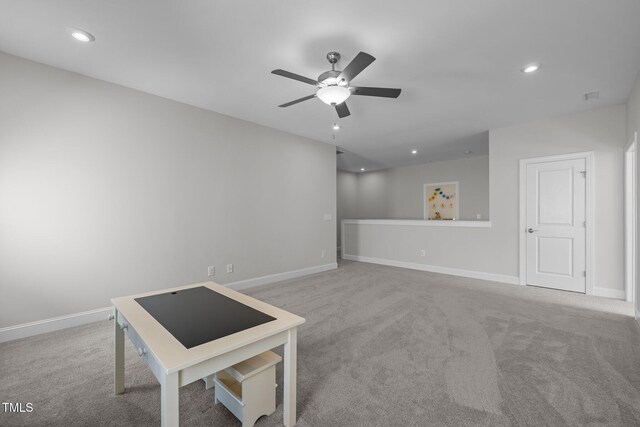 192 Logbridge Rd, Chapel Hill, NC 27516 - carpeted spare room with a ceiling fan, baseboards, and recessed lighting