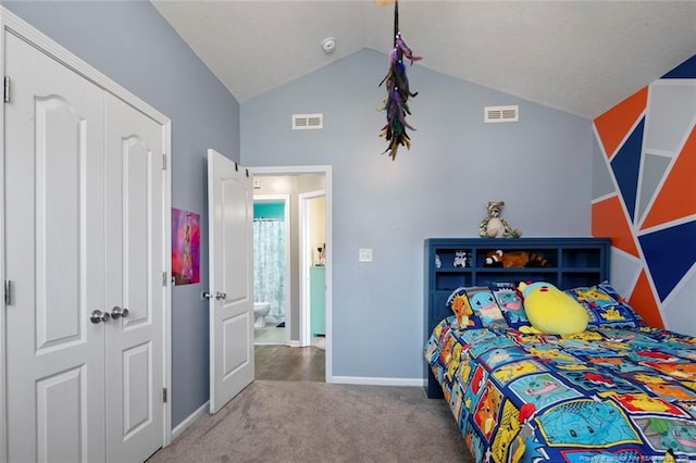 1624 Citation Ct, Parkton, NC 28371 - bedroom featuring vaulted ceiling and carpet