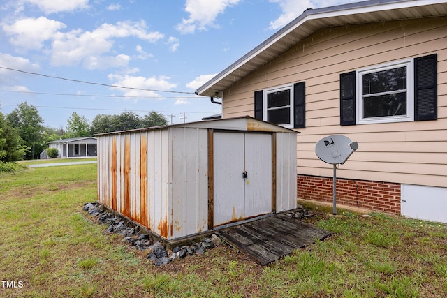 view of shed