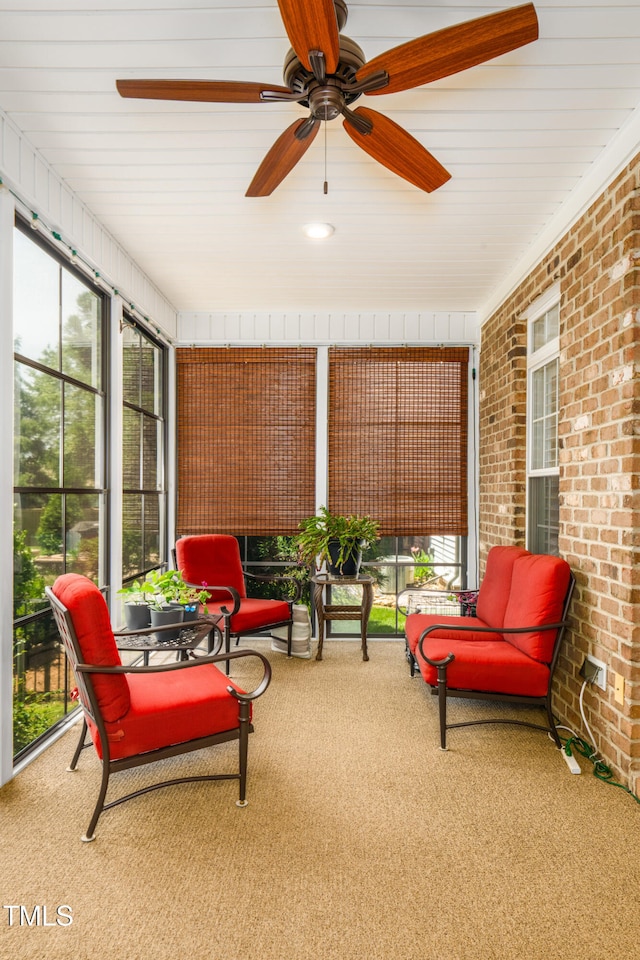 1218 Crystalwater Dr, Fuquay Varina, NC 27526 - sunroom / solarium with plenty of natural light and ceiling fan
