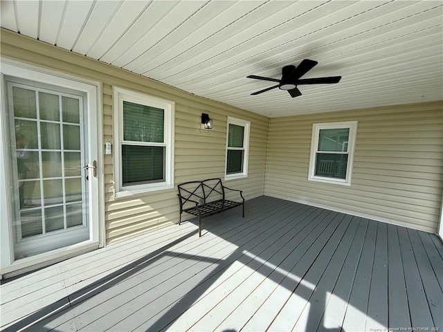 303 Nash Rd, Saint Pauls, NC 28384 - wooden deck featuring ceiling fan