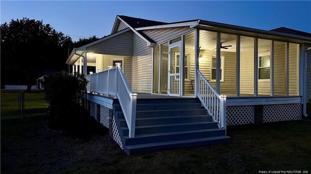 303 Nash Rd, Saint Pauls, NC 28384 - view of front of home with covered porch and a ceiling fan