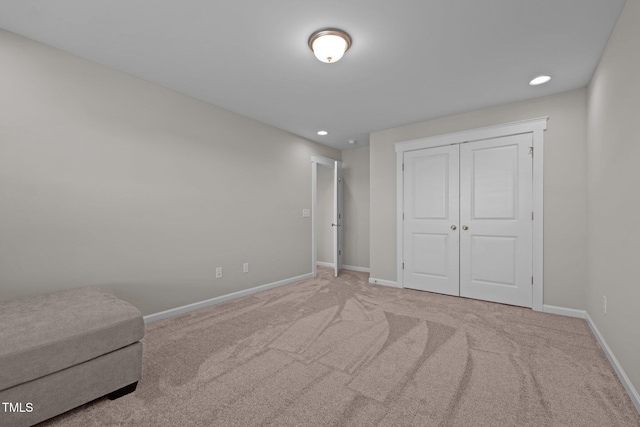 2096 Dowell Ct, Burlington, NC 27215 - unfurnished bedroom with carpet, baseboards, a closet, and recessed lighting