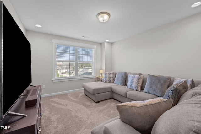 2096 Dowell Ct, Burlington, NC 27215 - carpeted living area featuring baseboards and recessed lighting