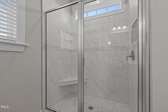 2096 Dowell Ct, Burlington, NC 27215 - bathroom with a marble finish shower