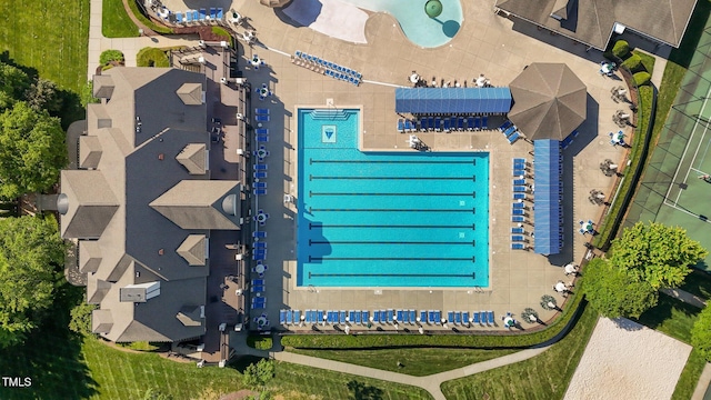 2096 Dowell Ct, Burlington, NC 27215 - aerial view of a pool