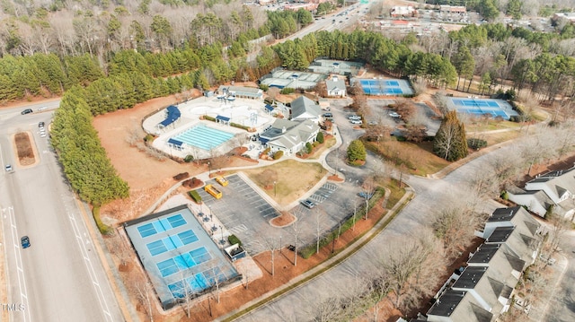 bird's eye view of a pool area