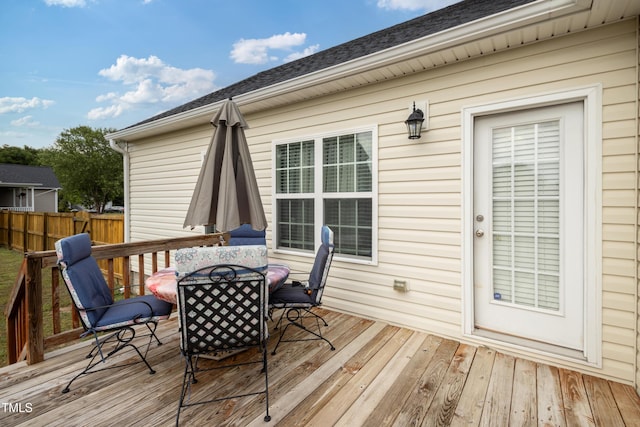 100 Jonathans Pl, Goldsboro, NC 27534 - deck featuring outdoor dining space and fence