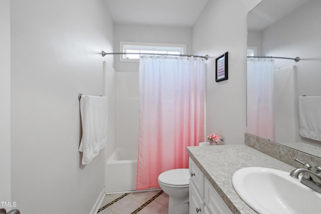 100 Jonathans Pl, Goldsboro, NC 27534 - bathroom with tile patterned floors, vanity, toilet, and shower / bath combo with shower curtain