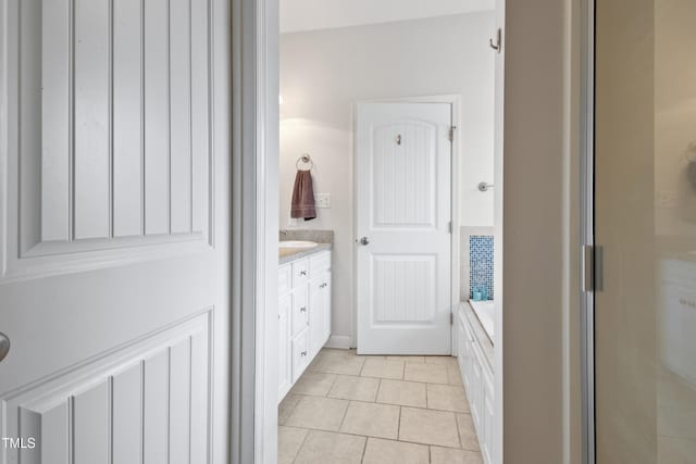 100 Jonathans Pl, Goldsboro, NC 27534 - full bath featuring tile patterned flooring, a stall shower, vanity, and a bath