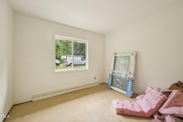 living area with baseboard heating