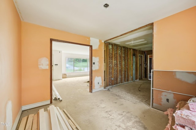 spare room featuring a pendent fire sprinkler