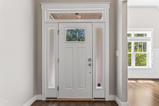 3914 Old Chapel Hill Rd, Durham, NC 27707 - entryway with wood finished floors and baseboards