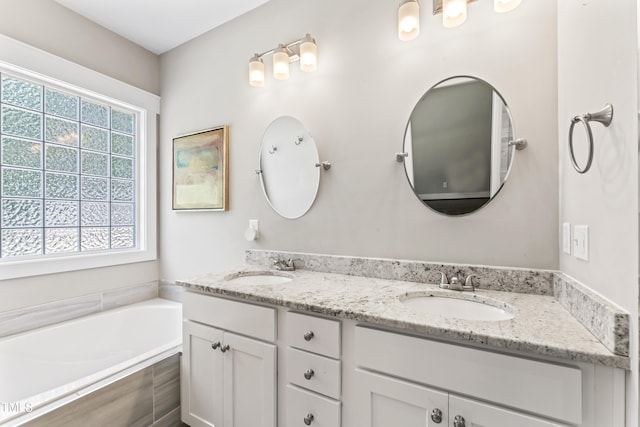 3914 Old Chapel Hill Rd, Durham, NC 27707 - full bathroom featuring double vanity and a bath