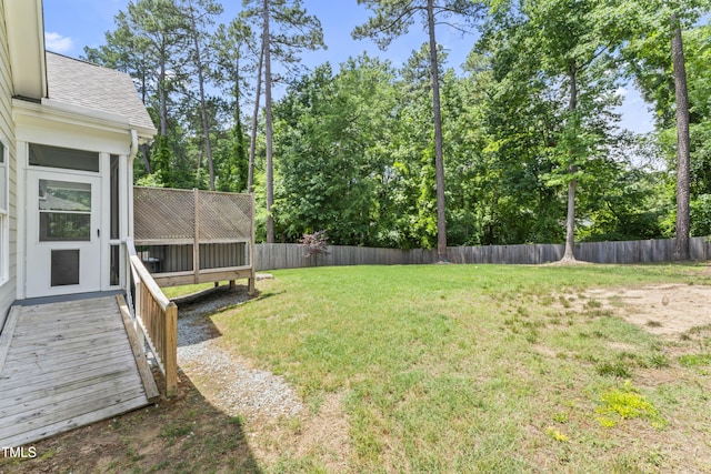3914 Old Chapel Hill Rd, Durham, NC 27707 - view of yard with a deck and view of scattered trees