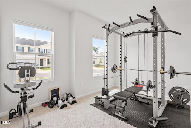 637 Marrian Dr, Clayton, NC 27520 - workout area with carpet floors and baseboards