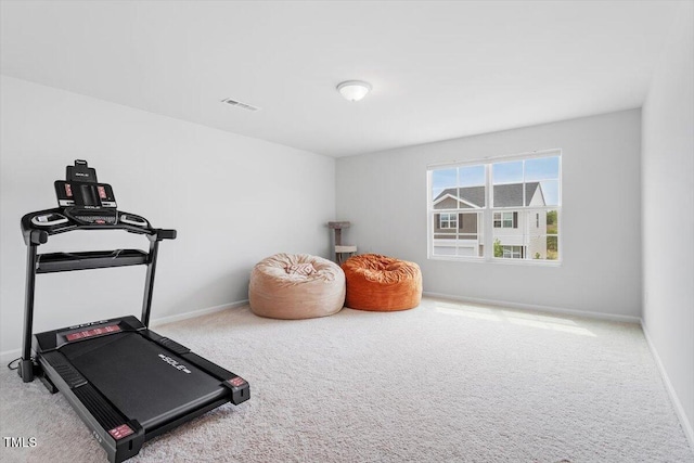637 Marrian Dr, Clayton, NC 27520 - workout area with carpet flooring and baseboards