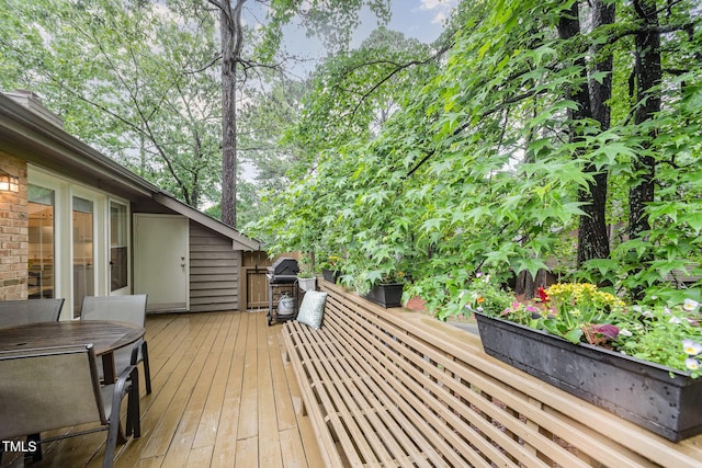 200 W Woodcroft Pkwy Unit 57B, Durham, NC 27713 - wooden deck with a grill and outdoor dining area