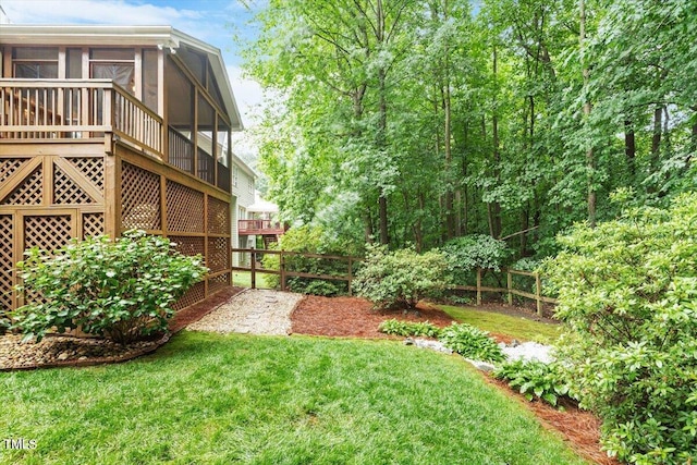 6335 Cedar Waters Dr, Raleigh, NC 27607 - view of yard with a sunroom