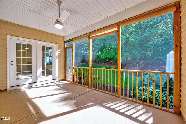 unfurnished sunroom with healthy amount of natural light