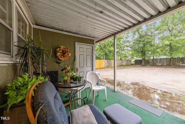 view of patio featuring a fenced backyard
