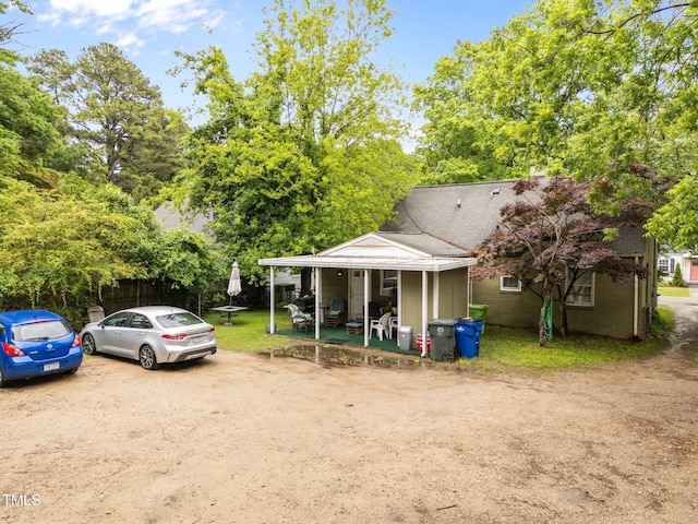 view of yard with a porch