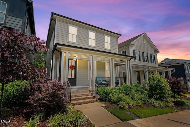 view of front of property featuring a porch
