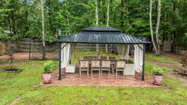 view of patio with a gazebo