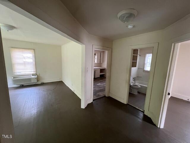 246 Keene St, Henderson, NC 27536 - hall featuring dark wood-style floors
