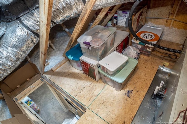 view of unfinished attic