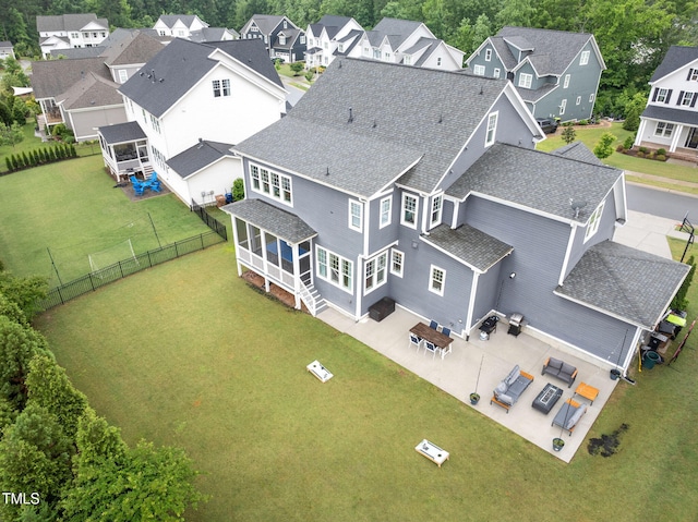 aerial view of residential area