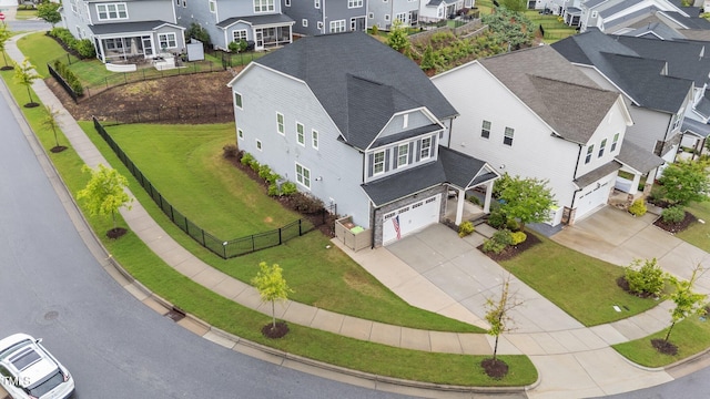 aerial view of residential area