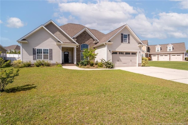 4222 Dock View Rd, Fayetteville, NC 28306 - view of front of property with driveway, a front lawn, and a garage