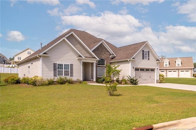4222 Dock View Rd, Fayetteville, NC 28306 - view of front facade featuring driveway, an attached garage, and a front yard