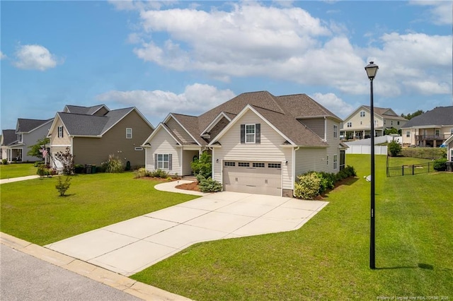 4222 Dock View Rd, Fayetteville, NC 28306 - view of front of home with a residential view, an attached garage, concrete driveway, and roof with shingles