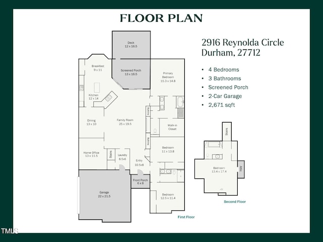 2916 Reynolda Cir, Durham, NC 27712 - property floor plan