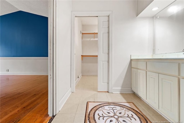 3229 Mcqueen Rd, Red Springs, NC 28377 - bathroom featuring tile patterned flooring, baseboards, recessed lighting, and vanity