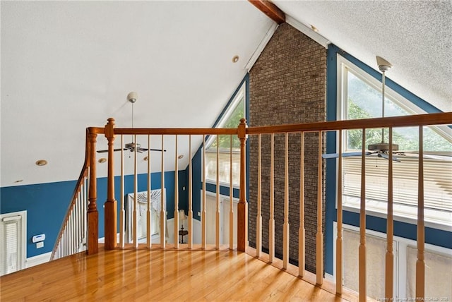 3229 Mcqueen Rd, Red Springs, NC 28377 - additional living space featuring ceiling fan, wood finished floors, and vaulted ceiling