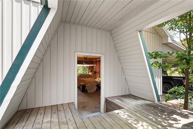 3229 Mcqueen Rd, Red Springs, NC 28377 - doorway to property with board and batten siding