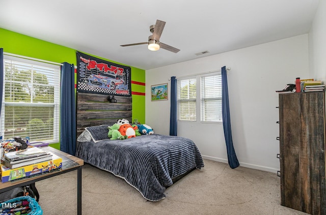 412 Collington Dr, Mebane, NC 27302 - carpeted bedroom featuring baseboards and ceiling fan