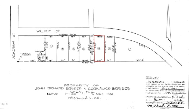 200 Walnut St, Cary, NC 27511 - parcel map
