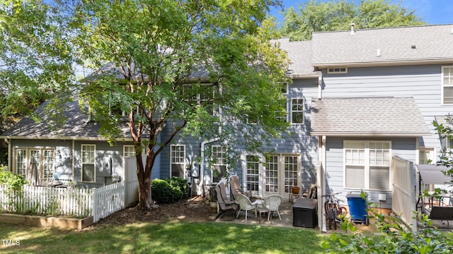 11013 Louson Pl, Raleigh, NC 27614 - rear view of house featuring a patio and a shingled roof